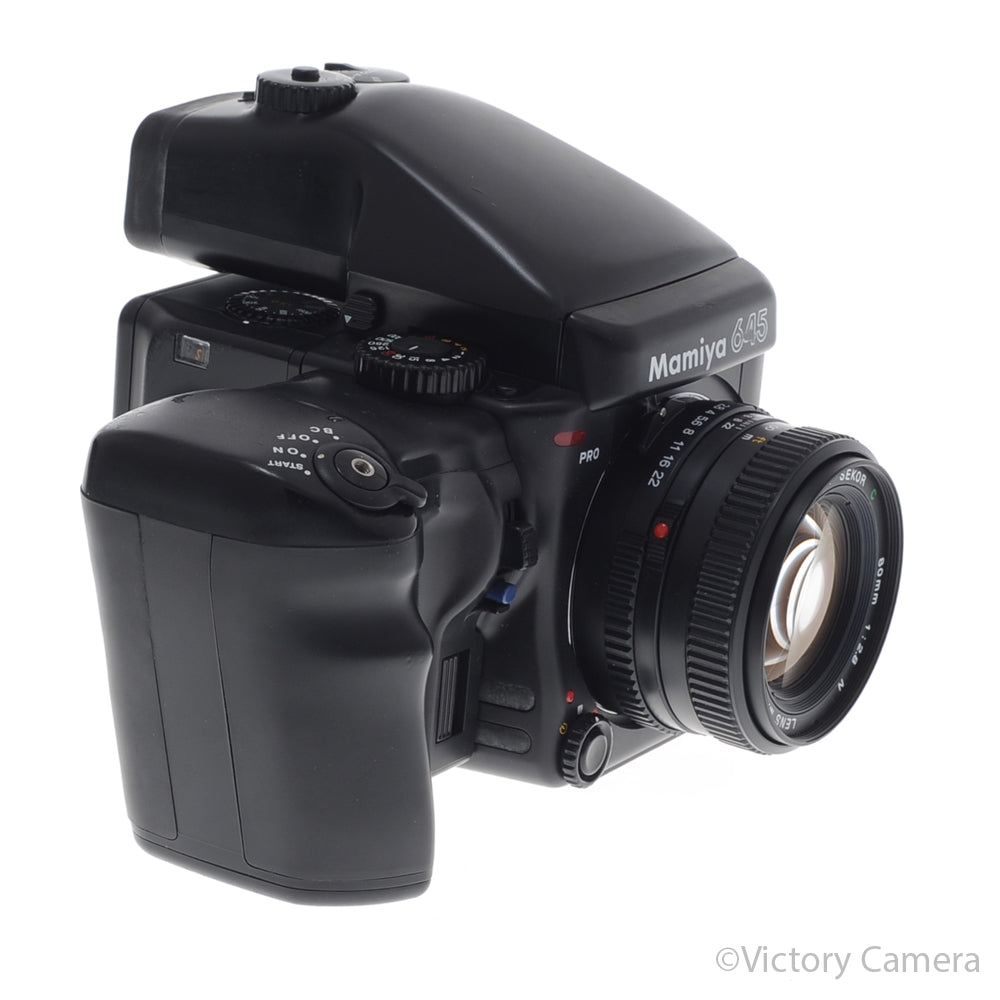Mamiya 645 Pro Camera AE Metered Prism FE401 w/ 80mm N Lens & Winder [EXC] image 4