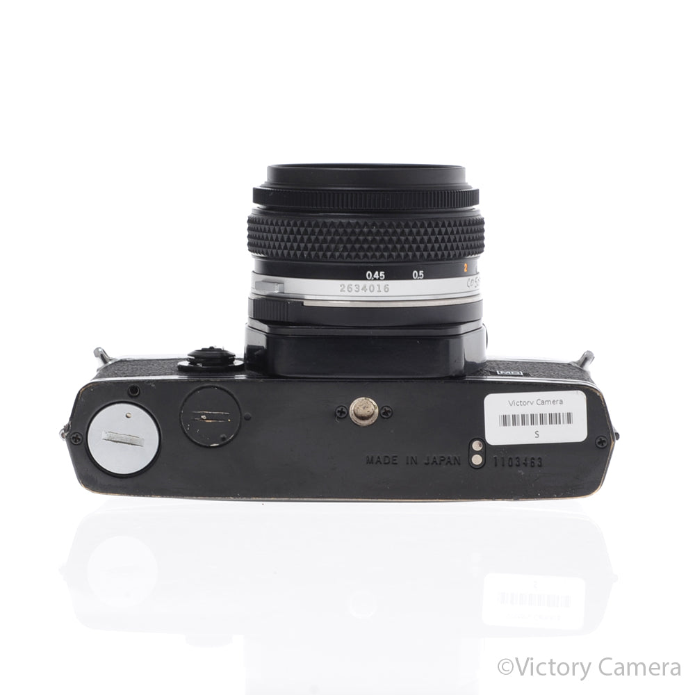Olympus OM-1N MD Black Film Camera Body w/ 50mm f1.8 Lens [EXC-] - Victory Camera