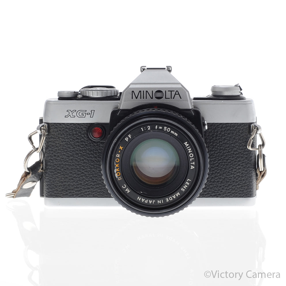 Minolta XG-1 XG1 Chrome 35mm Camera w/ 50mm f2 Prime Lens [EXC] image 1