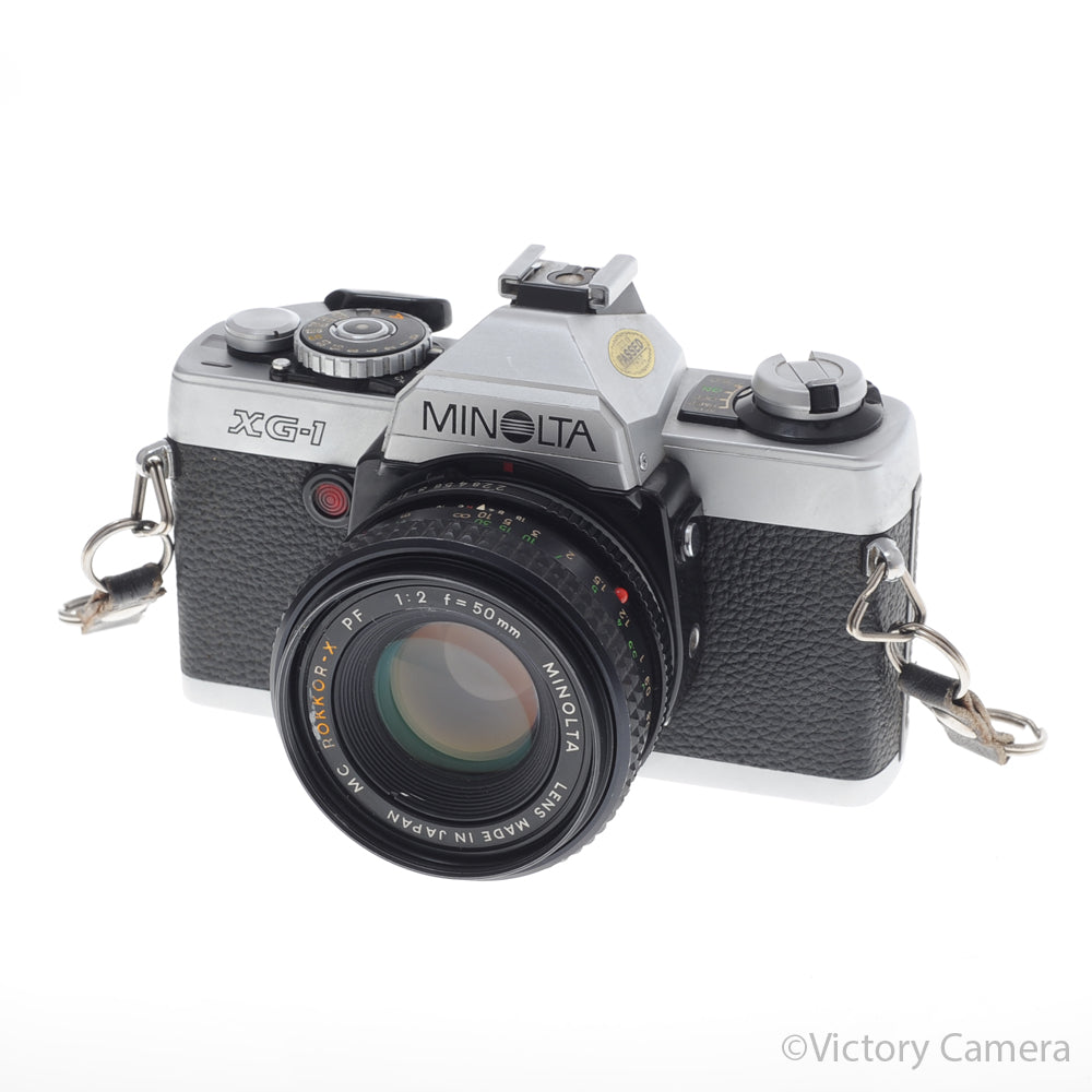 Minolta XG-1 XG1 Chrome 35mm Camera w/ 50mm f2 Prime Lens [EXC] image 2