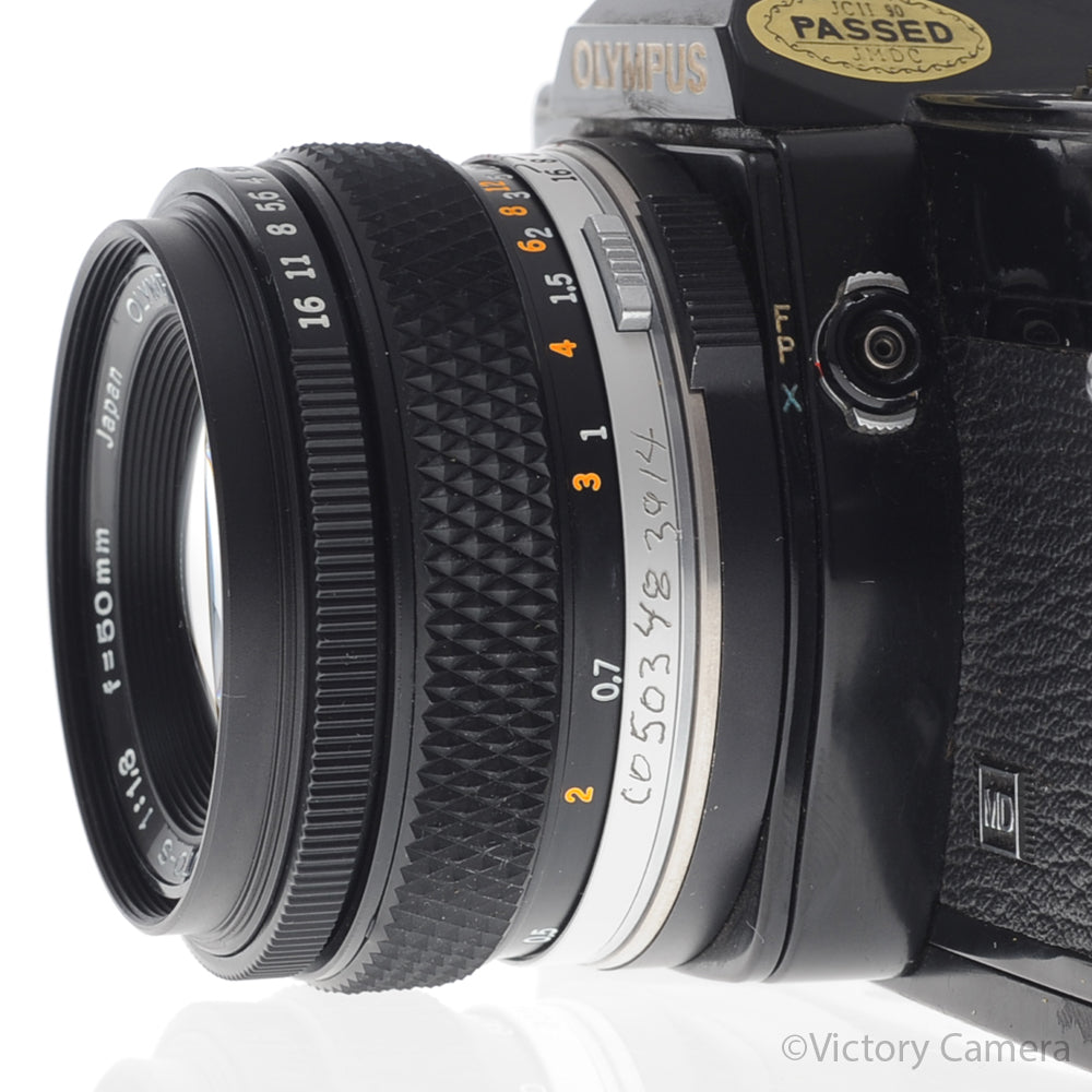 Olympus OM-1N MD Black Film Camera Body w/ 50mm f1.8 Lens [EXC-] - Victory Camera