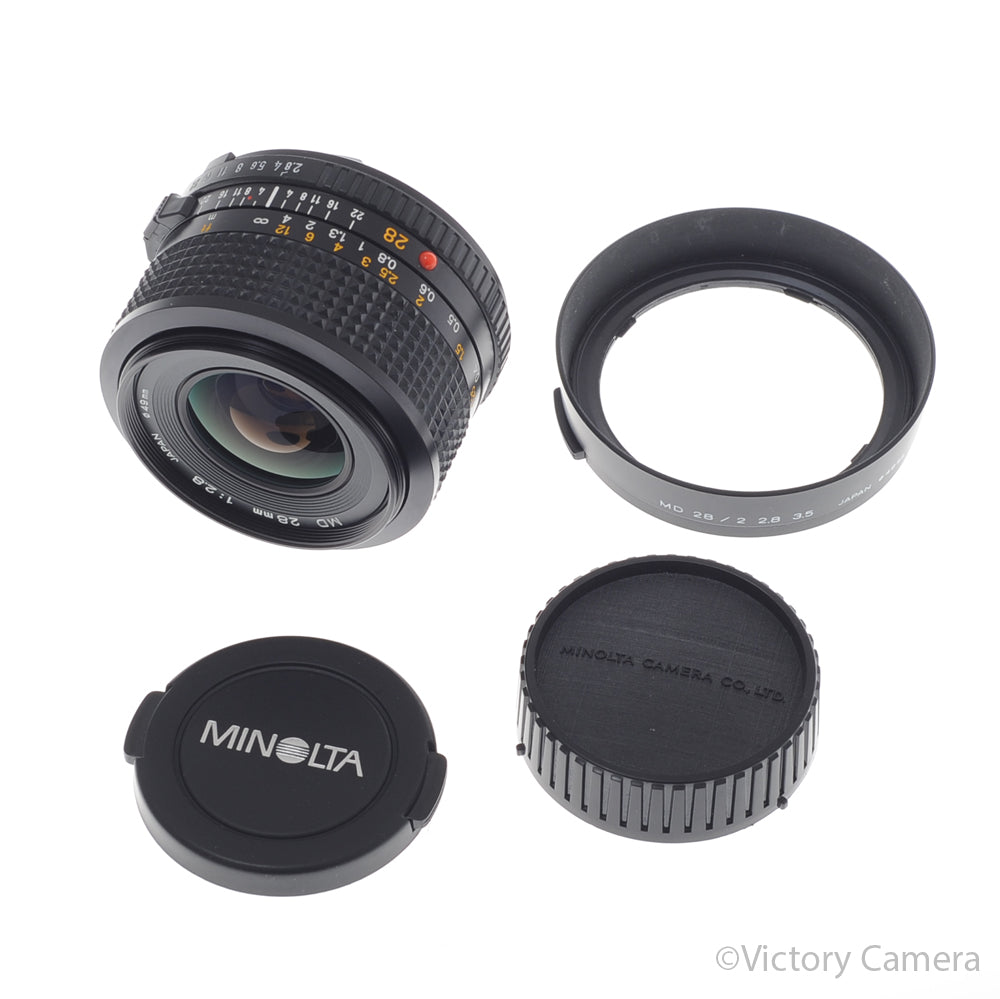 Minolta MD 28mm f2.8 Wide Angle Prime Lens [MINT-] - Victory Camera