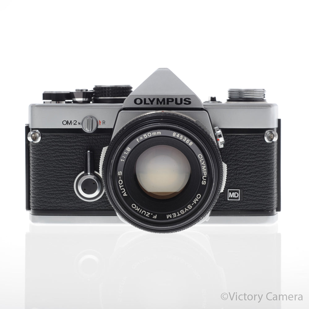 Olympus OM-2N OM2N Chrome 35mm SLR Film Camera w/ 50mm f1.8 Lens [EXC+] image 1