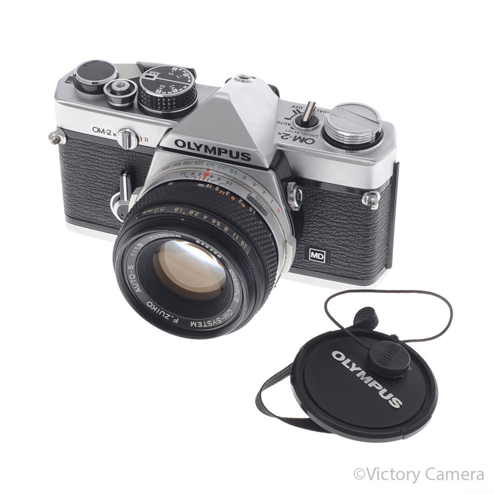 Olympus OM-2N OM2N Chrome 35mm SLR Film Camera w/ 50mm f1.8 Lens [EXC+] image 5