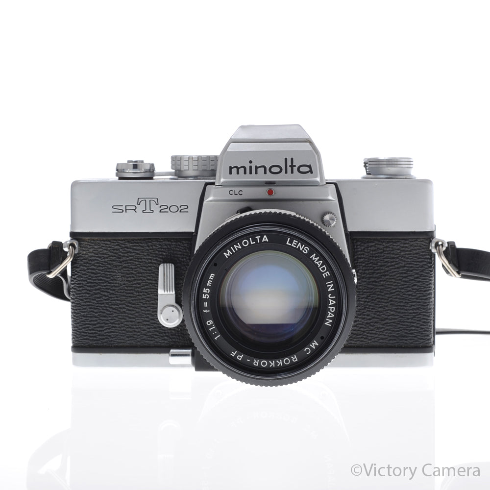 Minolta SRT 202 SRT 202 Chrome 35mm Camera w/ 50mm f1.9 Lens [EXC-] image 1