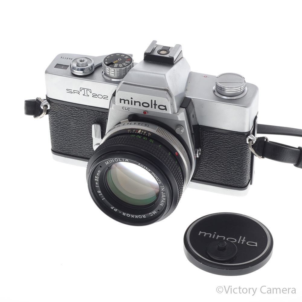 Minolta SRT 202 SRT 202 Chrome 35mm Camera w/ 50mm f1.9 Lens [EXC-] image 5