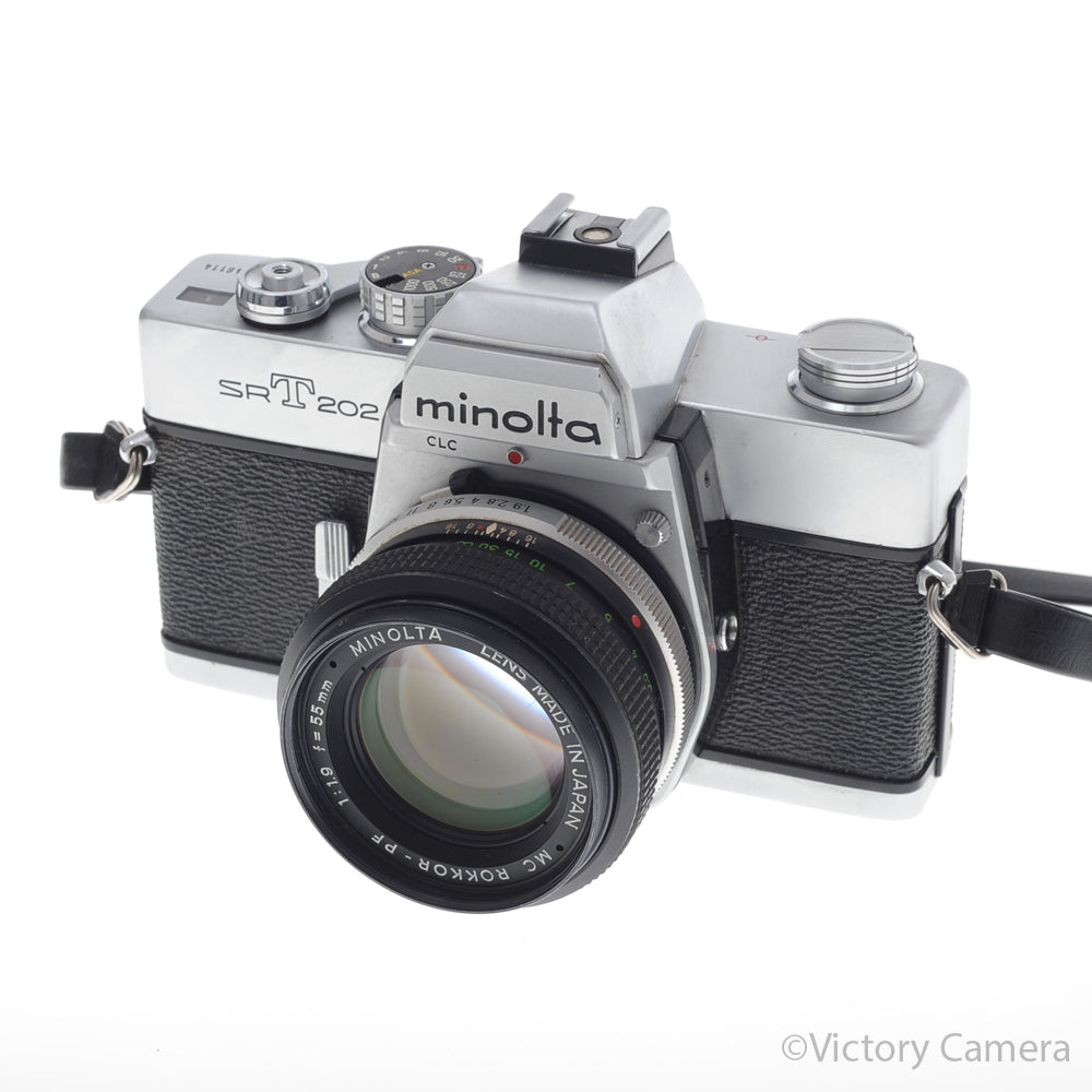 Minolta SRT 202 SRT 202 Chrome 35mm Camera w/ 50mm f1.9 Lens [EXC-] image 2
