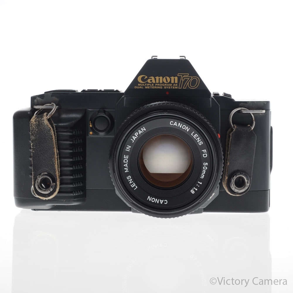 Canon T70 35mm FD Film Camera Body w/ 50mm f1.8 Lens [EXC+] - Victory Camera