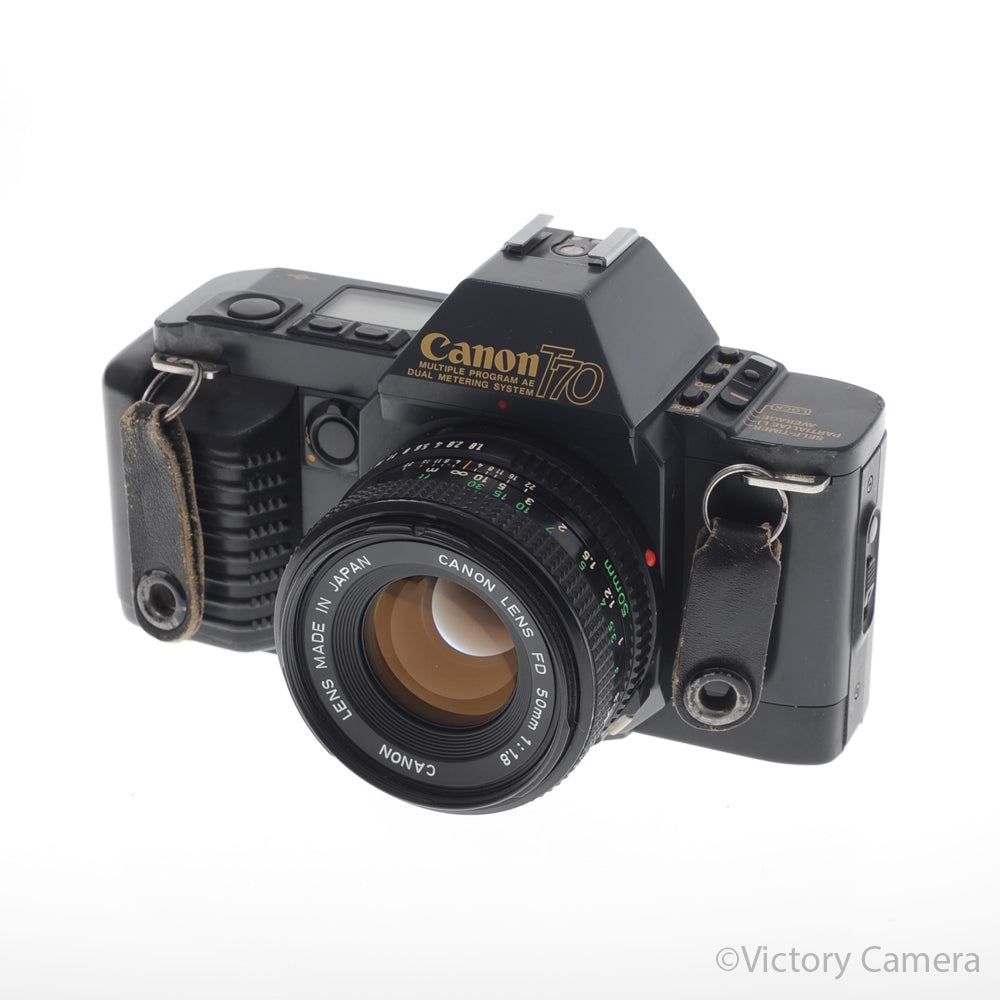 Canon T70 35mm FD Film Camera Body w/ 50mm f1.8 Lens [EXC+] - Victory Camera