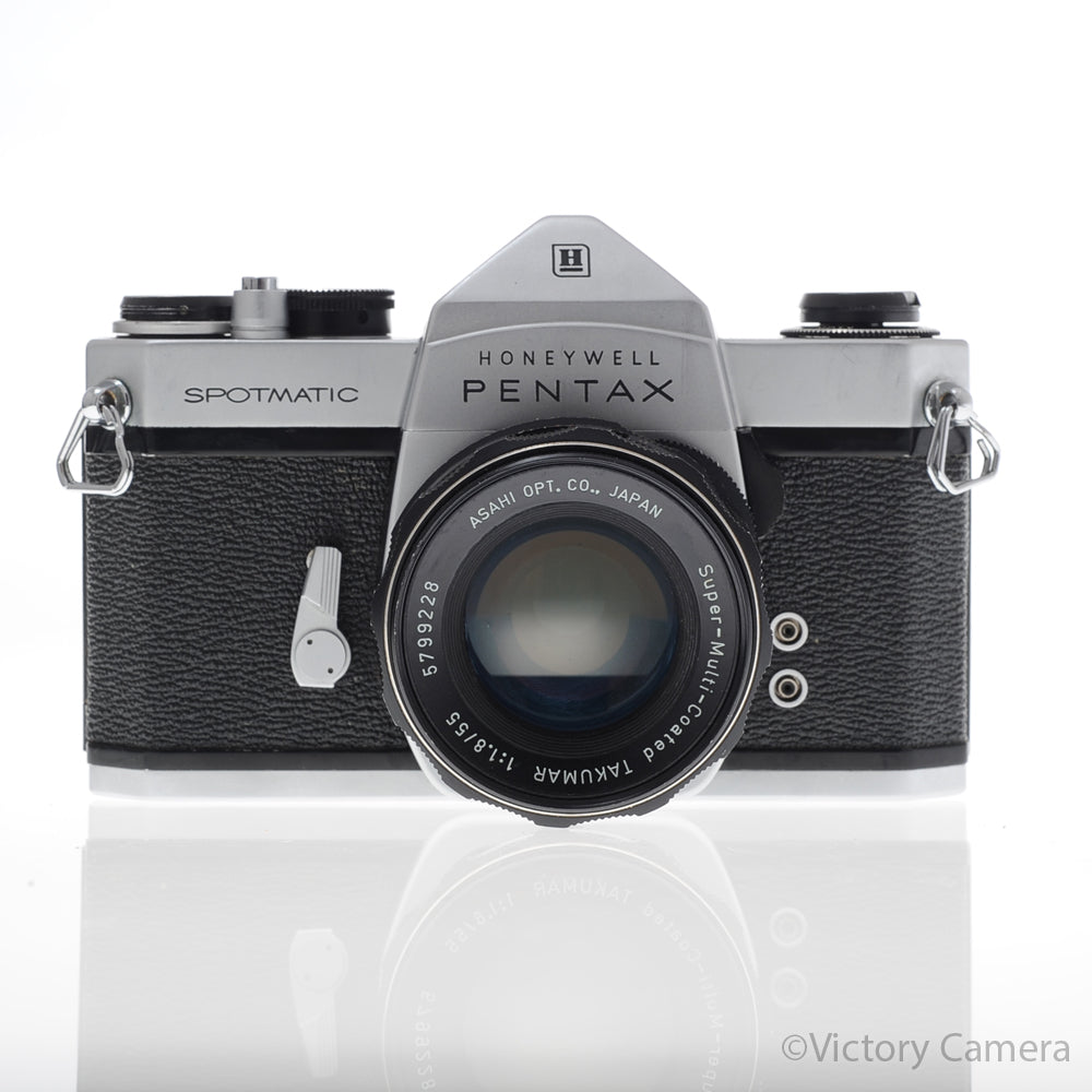Pentax Spotmatic Chrome 35mm Camera w/ 55mm f1.8 Lens -No Meter- [EXC] - Victory Camera