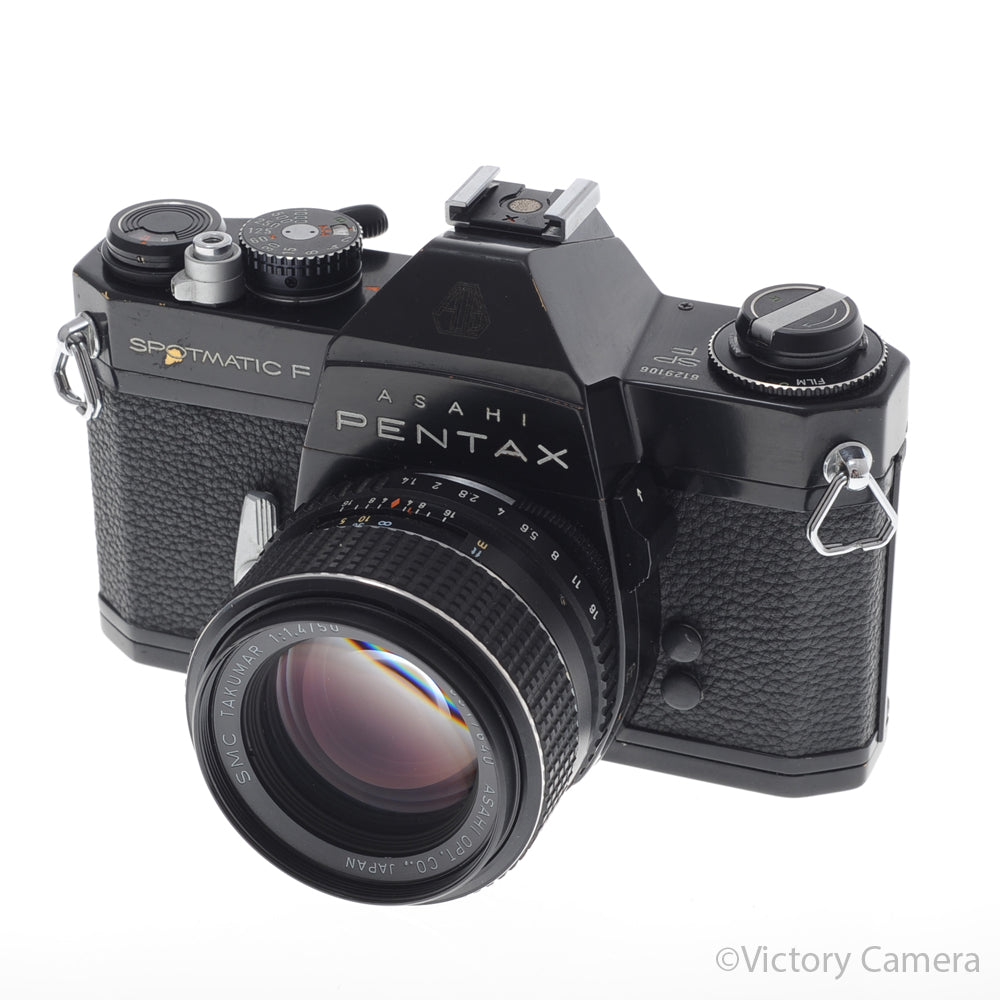 Pentax Spotmatic F SP Black 35mm Film Camera 50mm f1.4 Lens [EXC-] image 2