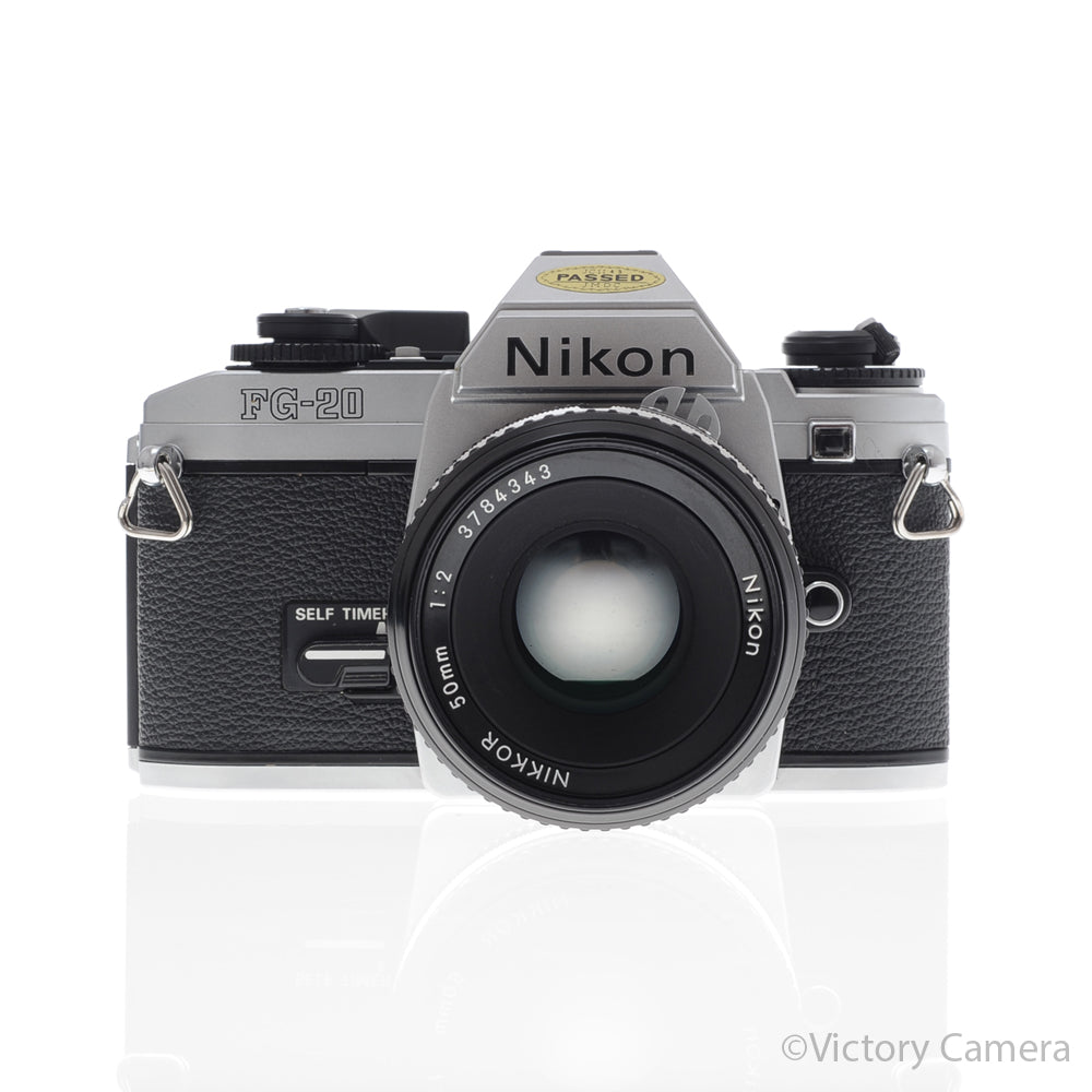 Nikon FG-20 FG20 35mm Camera w/ 50mm f2 AI Prime Lens [EXC] image 1