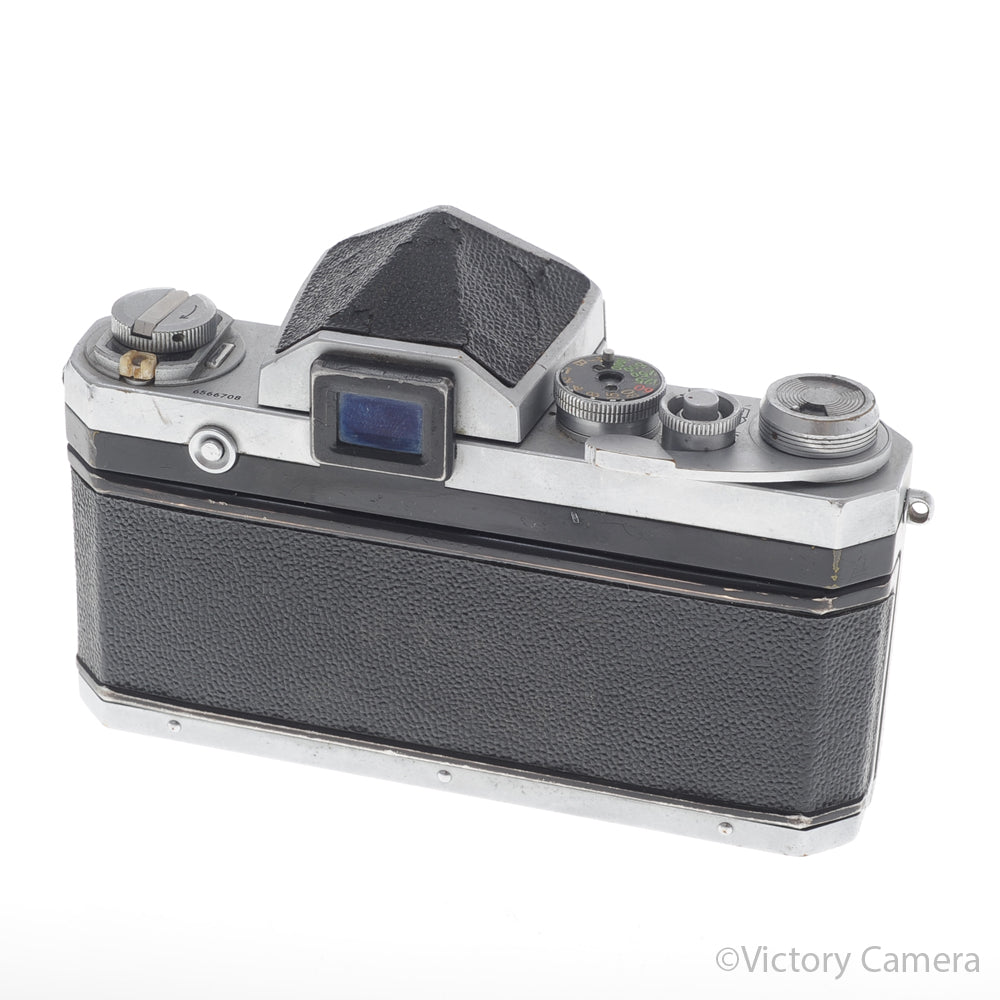 Nikon F Chrome 35mm Camera Body w/ Eye Level Finder [GOOD] image 3