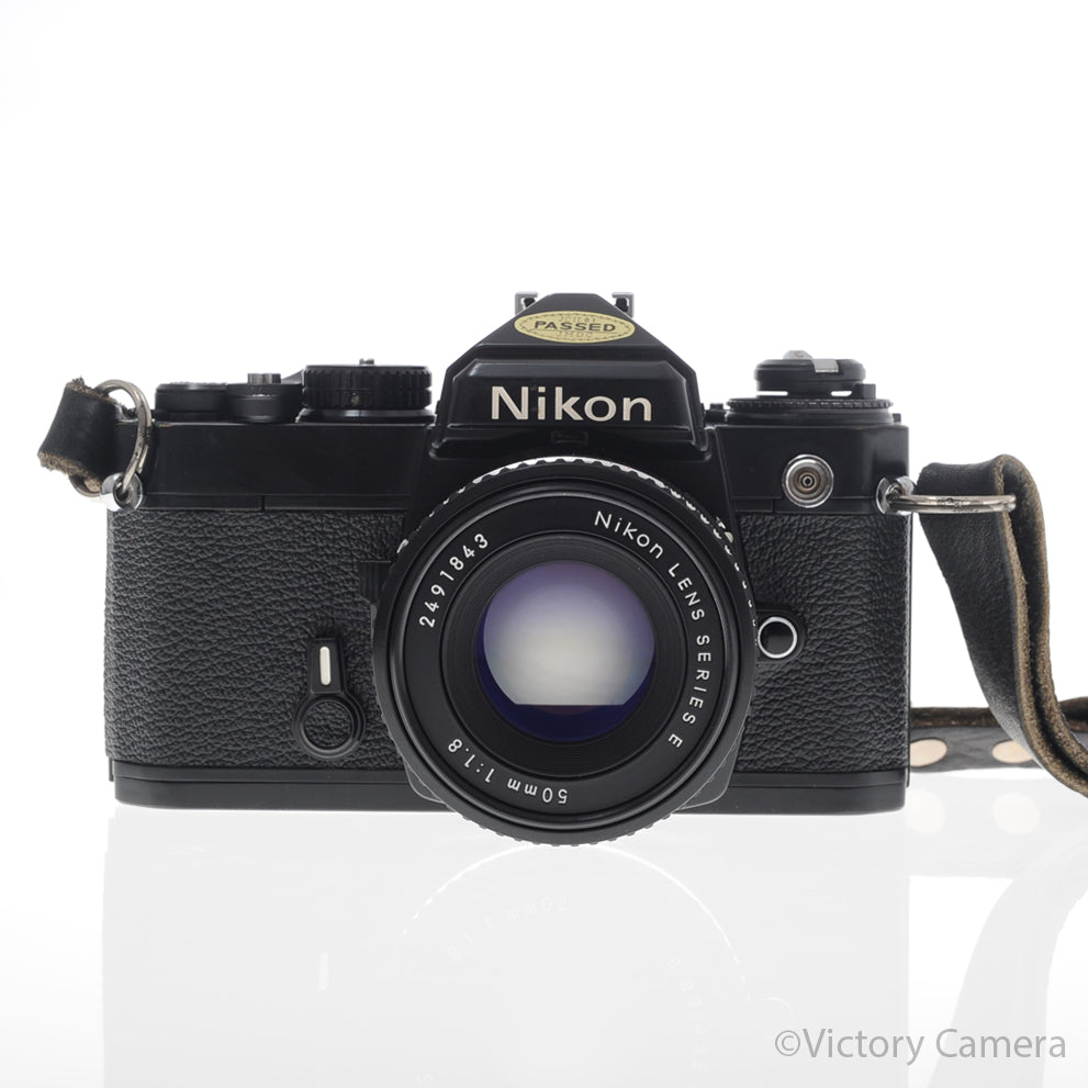 Nikon FE Black 35mm Film Camera with 50mm f1.8 AI-S Lens [EXC+] image 1