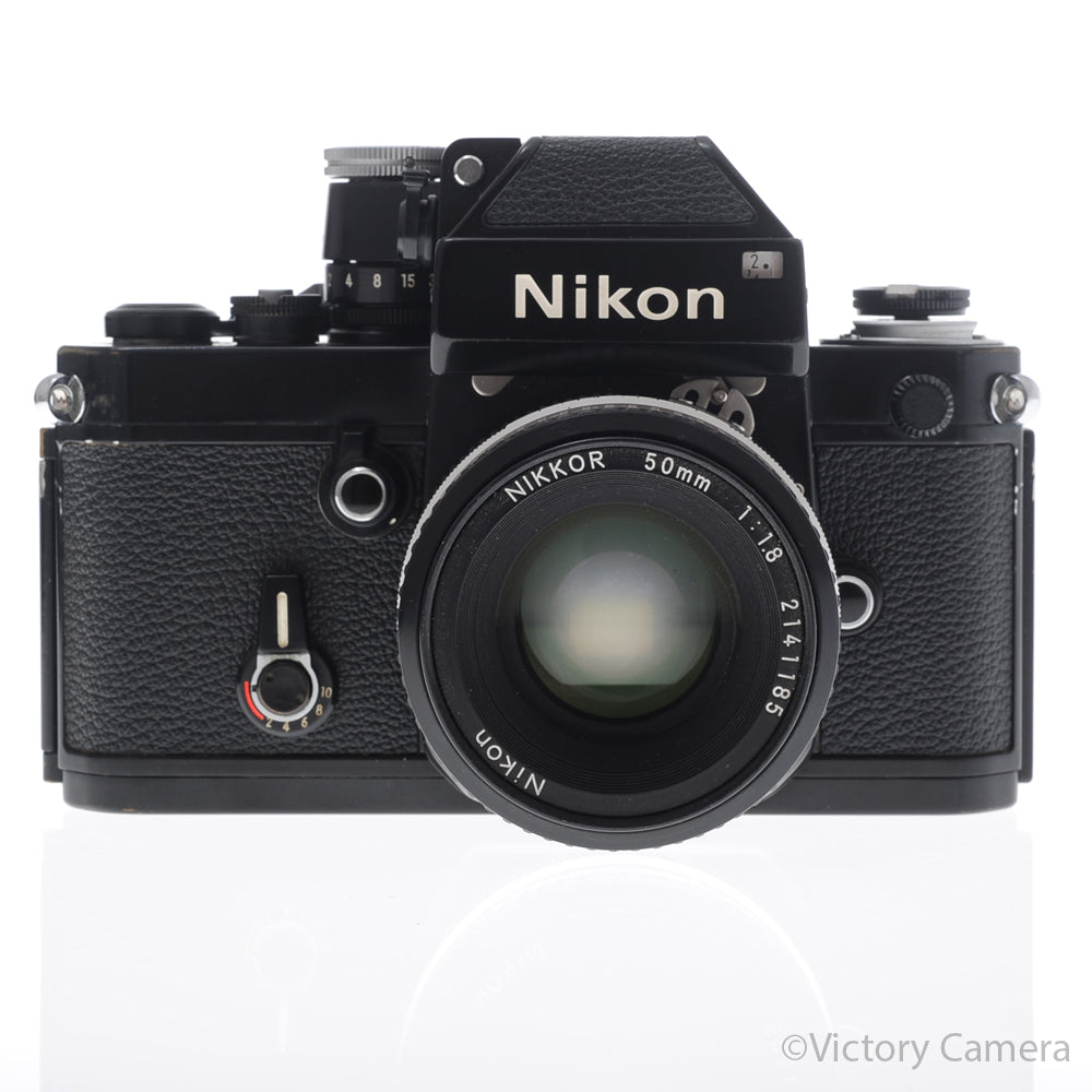Nikon F2 Black 35mm Camera w/ DP-1 Prism & 50mm f1.8 Lens [EXC+] image 1