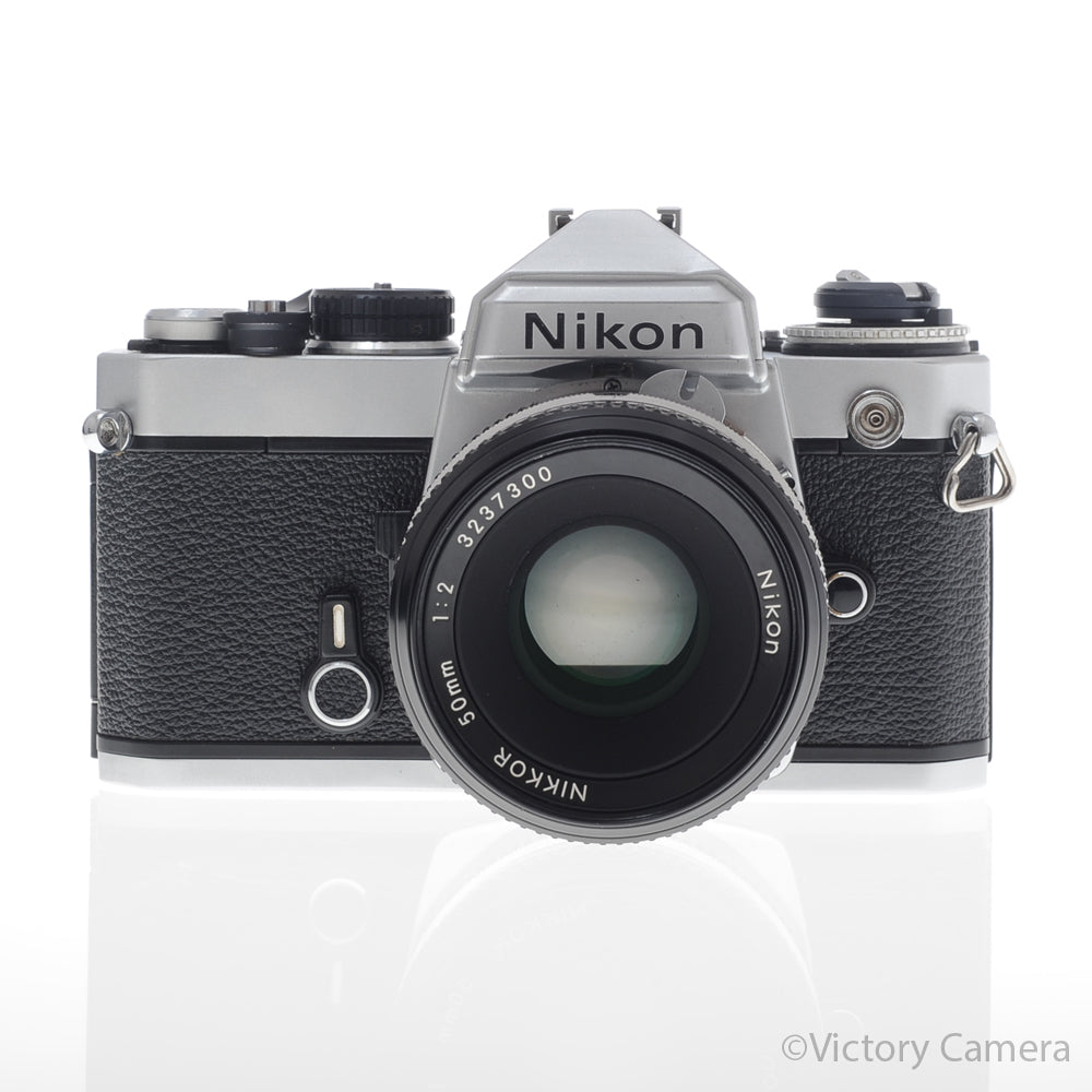 Nikon FE Chrome 35mm Film Camera 50mm f2 AI Lens [GOOD] image 1