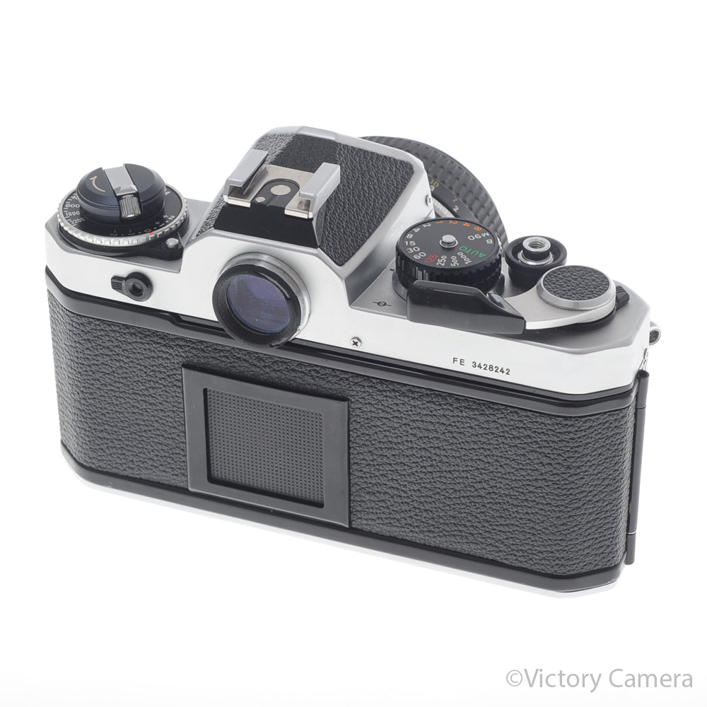 Nikon FE Chrome 35mm Film Camera 50mm f2 AI Lens [GOOD] image 3