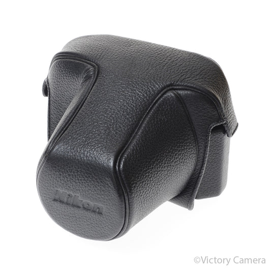 Nikon F2 CF-1 Eveready Leather Black PEBBLE Camera Case [EXC] - Victory Camera