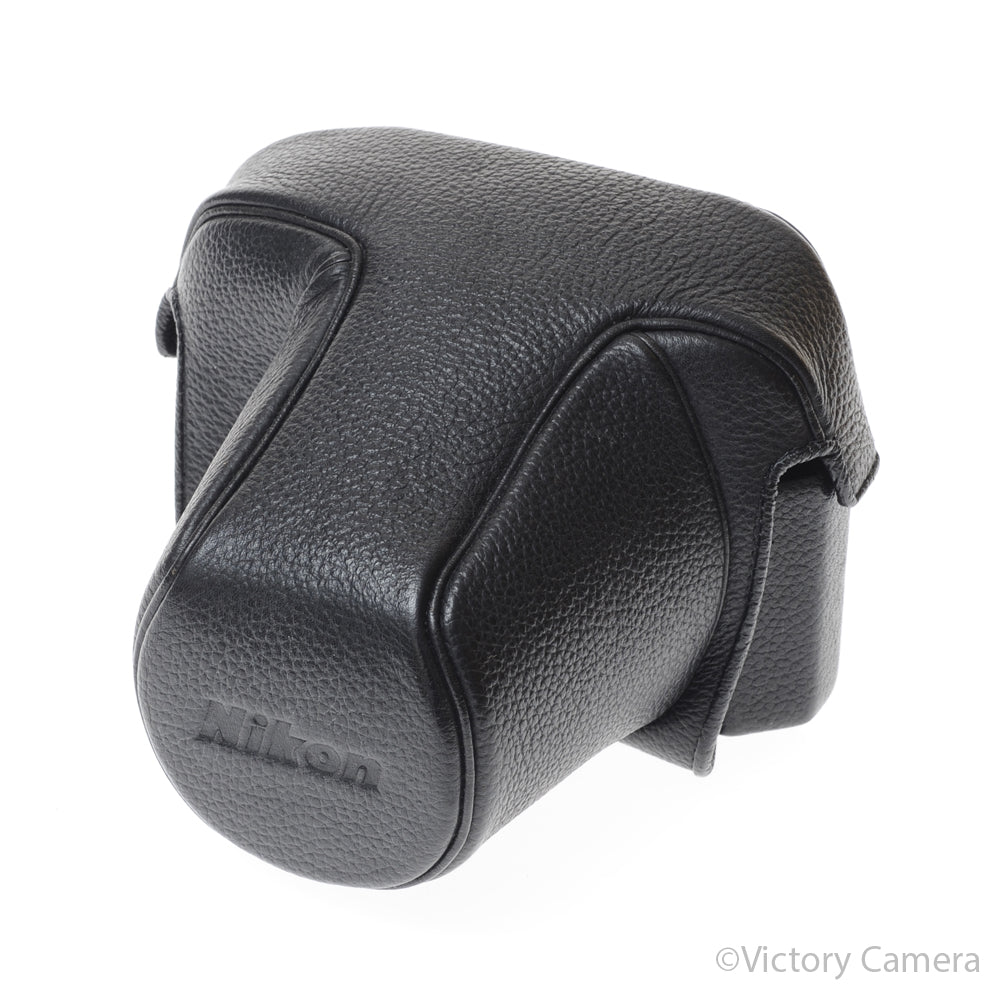 Nikon F2 CF-1 Eveready Leather Black PEBBLE Camera Case [EXC] - Victory Camera