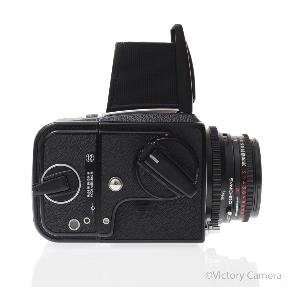 Hasselblad 500c/m Black Medium Format Camera w/ 80mm T* Lens A12 [EXC] - Victory Camera