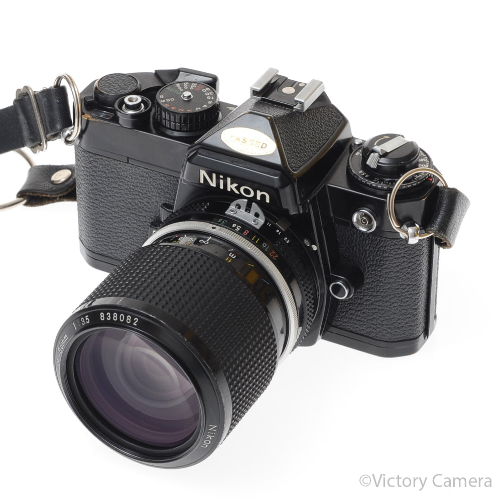 Nikon FE Black 35mm Film Camera with 43-86mm F3.5 Zoom Lens [GOOD] image 2