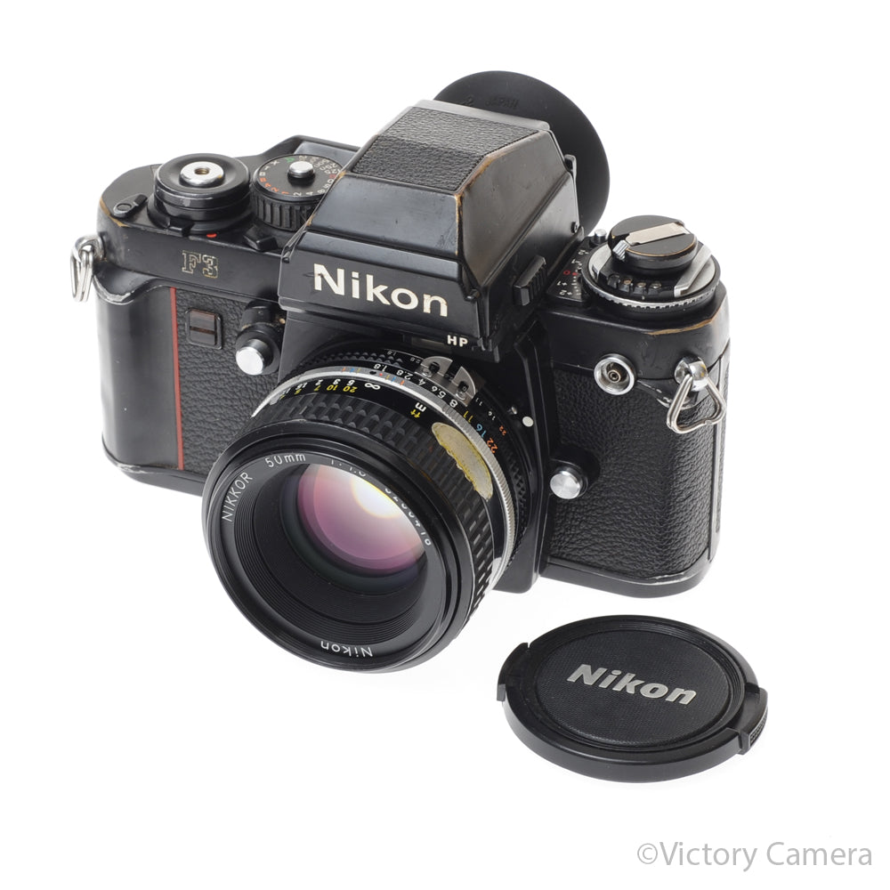 Nikon F3 HP F3HP 35mm Film Camera w/ Nikon 50mm f1.8 AI-S Lens [EXC-] - Victory Camera
