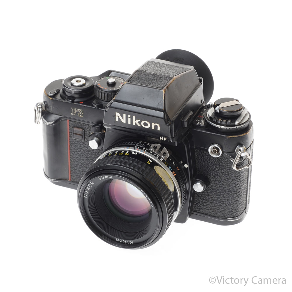 Nikon F3 HP F3HP 35mm Film Camera w/ Nikon 50mm f1.8 AI-S Lens [EXC-] - Victory Camera