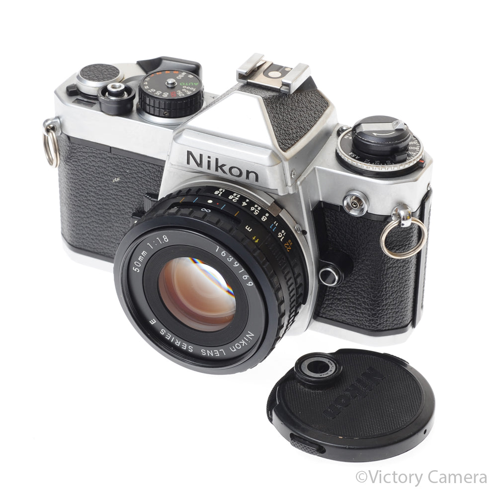 Nikon FE Chrome 35mm Film Camera 50mm f1.8 AI-S Lens [EXC] image 5