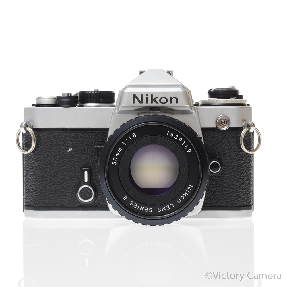 Nikon FE Chrome 35mm Film Camera 50mm f1.8 AI-S Lens [EXC] image 1