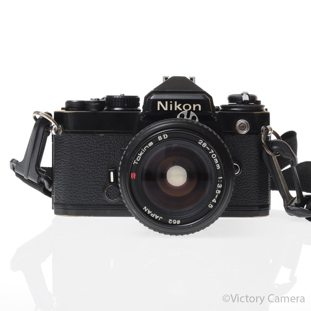 Nikon FE Black 35mm Film Camera w/ 28-70mm Zoom Lens [EXC-] image 1