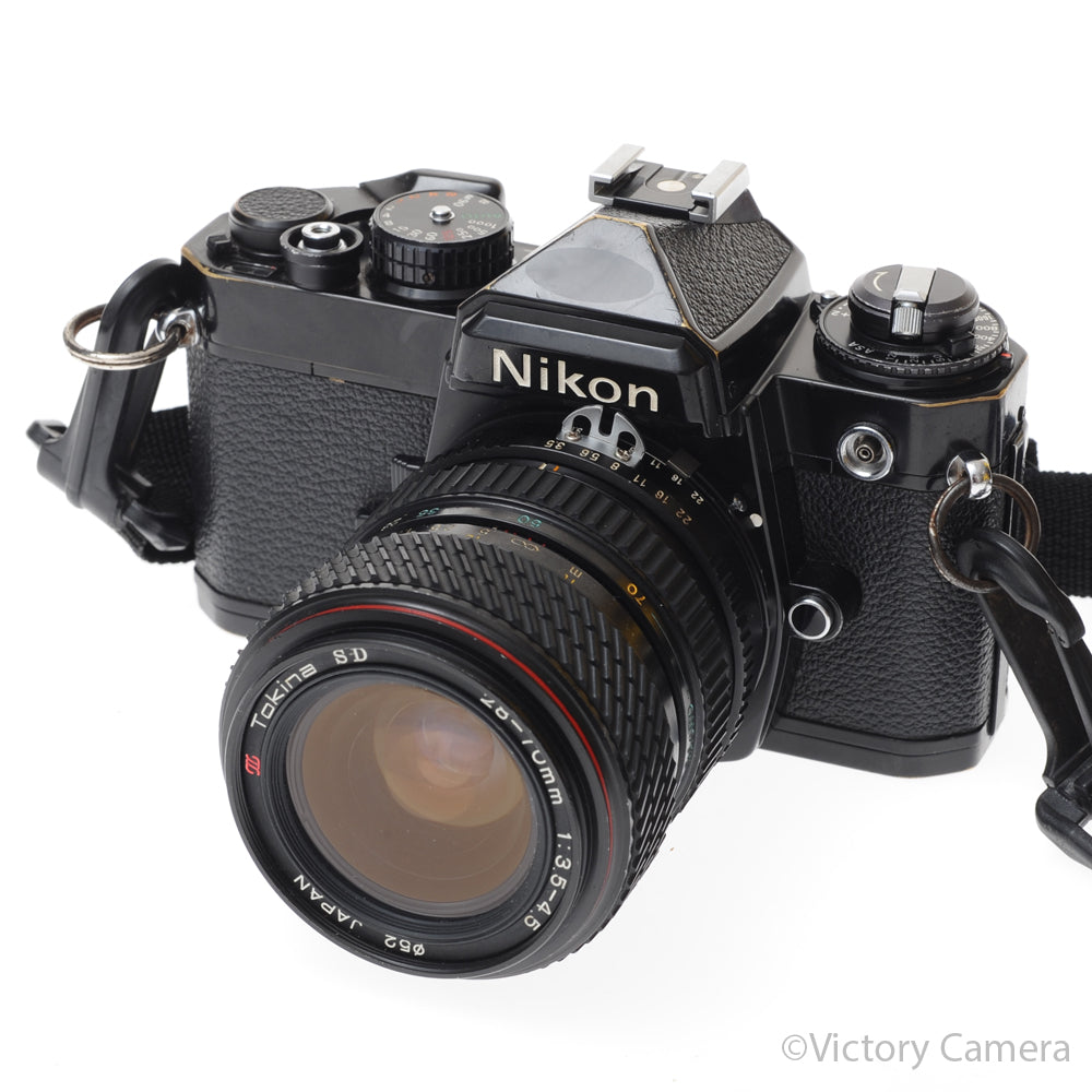 Nikon FE Black 35mm Film Camera w/ 28-70mm Zoom Lens [EXC-] image 2