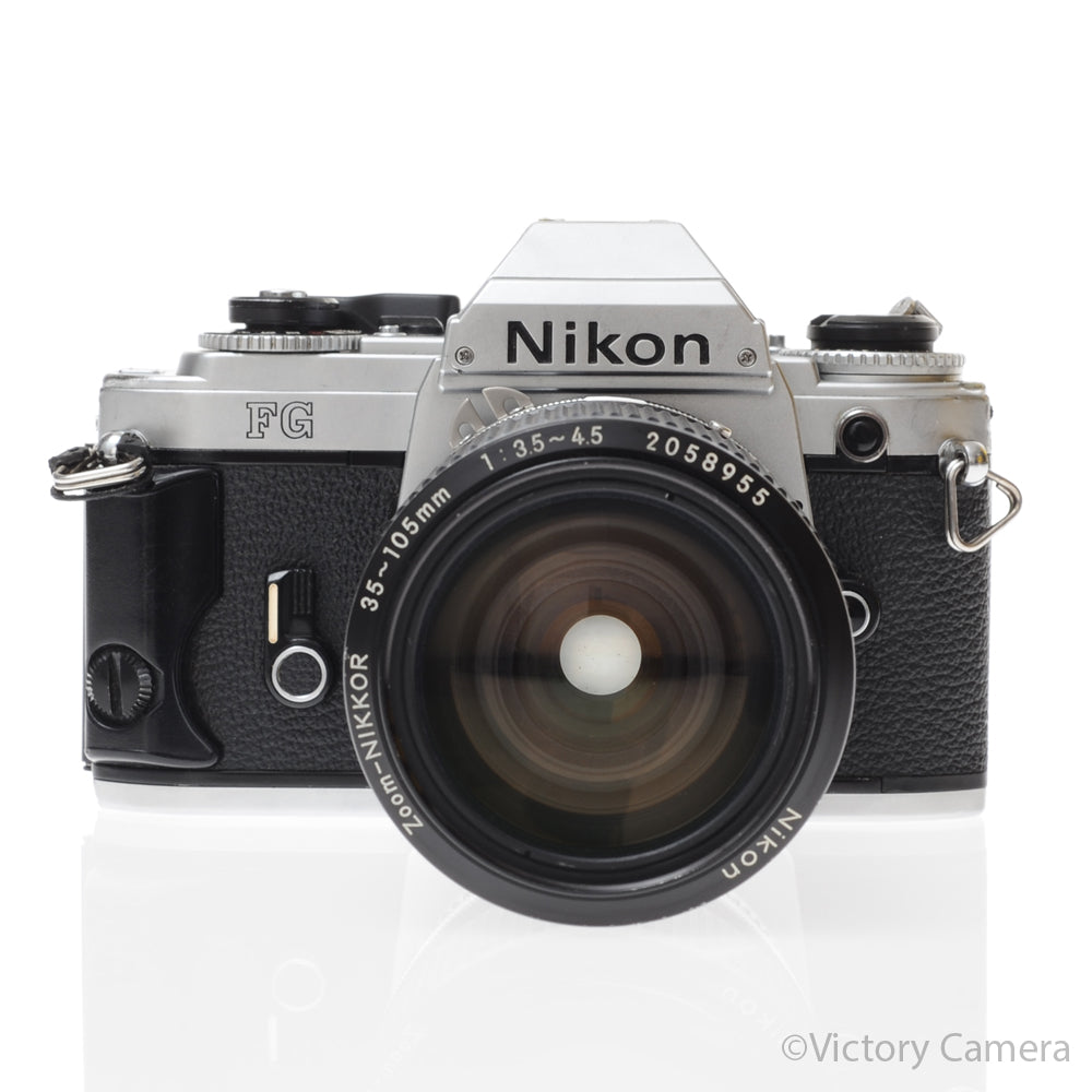 Nikon FG Chrome Camera w/ 35-105mm Zoom Lens [GOOD] - Victory Camera