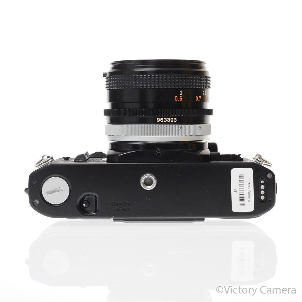 Canon A-1 A1 Black 35mm Film SLR Camera w/ 50mm f1.8 Lens -CLA'd- [EXC] - Victory Camera