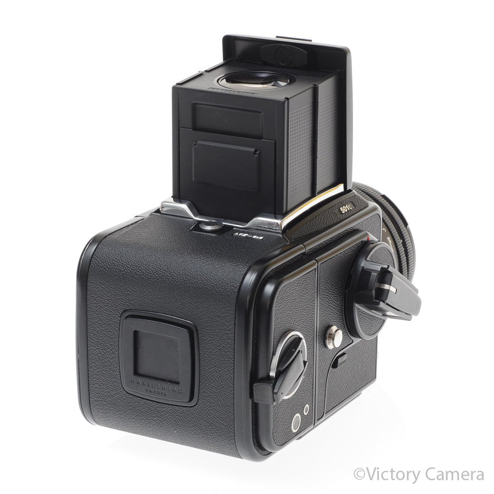 Hasselblad 501c Black Camera w/ 80mm f2.8 C T* Lens A12 Back WLF [EXC+] - Victory Camera