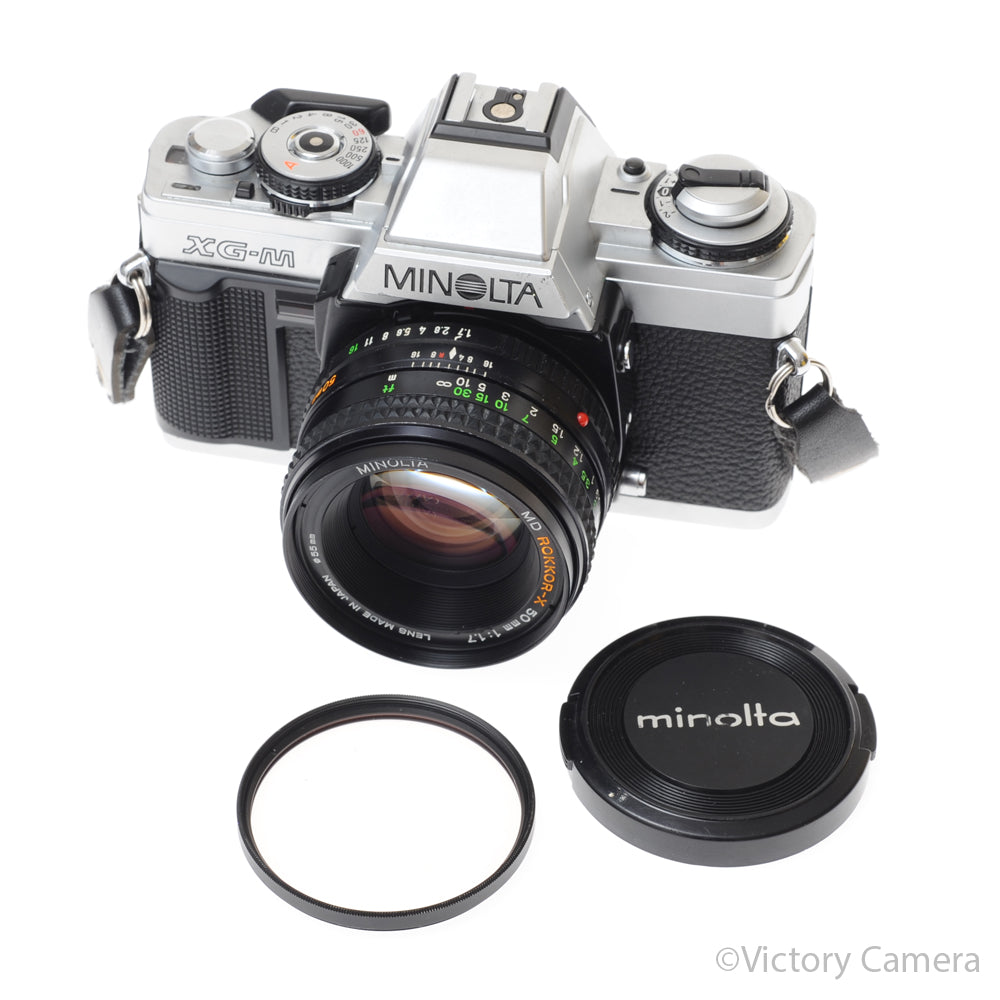 Minolta XG-M Chrome SLR Film Camera w/ 50mm f1.7 Lens [EXC+] - Victory Camera