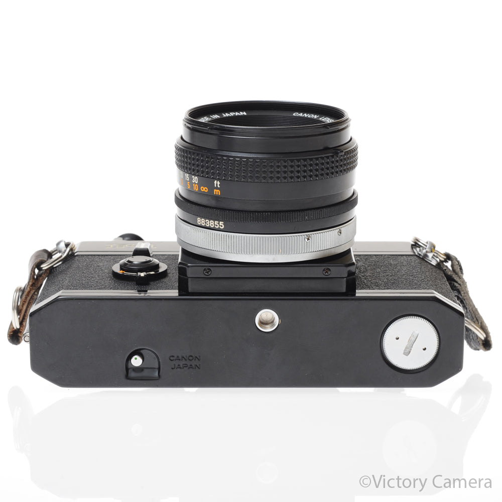 Canon F1 F-1 Black 35mm Camera Body w/ 50mm f1.8 Lens [EXC-] - Victory Camera