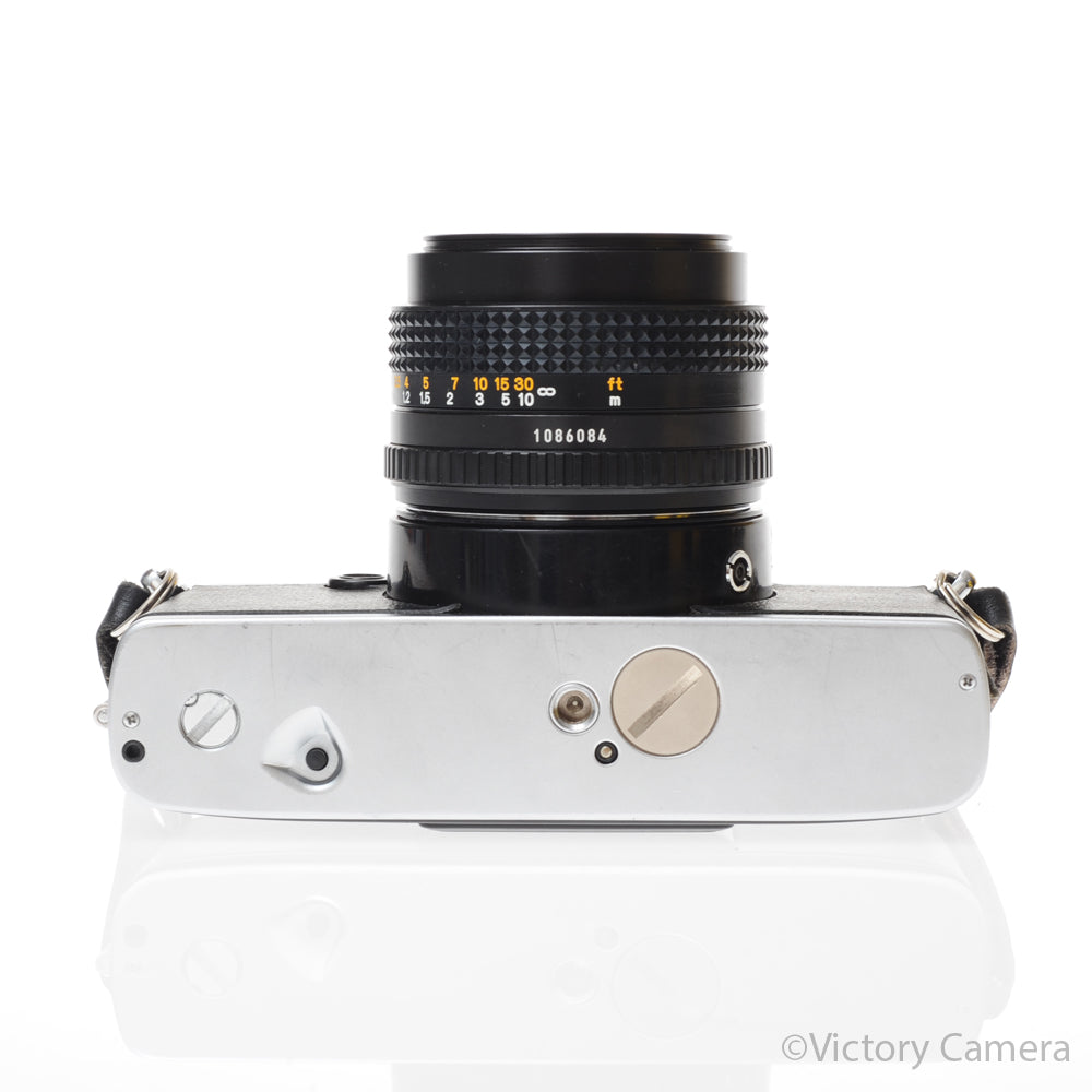 Minolta XG-7 XG7 Chrome SLR Film Camera w/ 50mm f2 Lens [EXC+] - Victory Camera