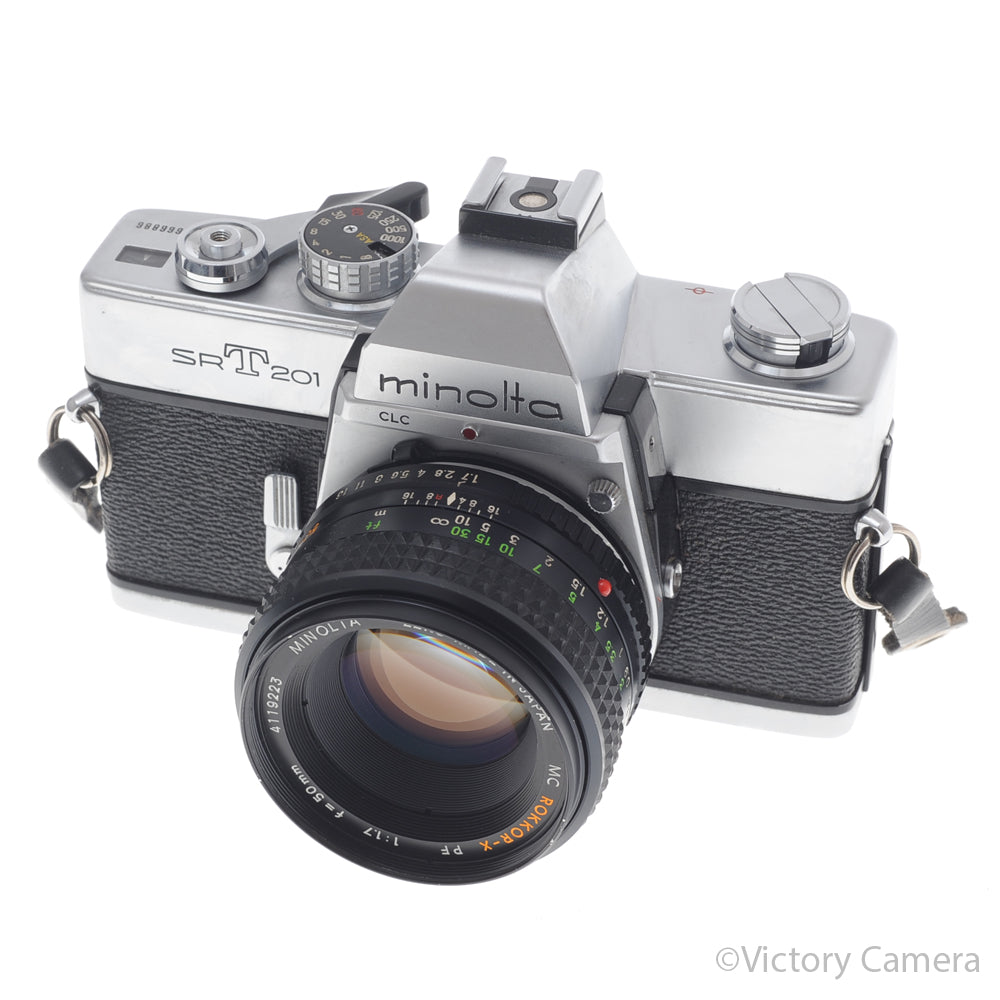 Minolta SRT 201 SRT 201 Chrome 35mm Camera w/ 50mm f1.7 Lens [EXC] image 2