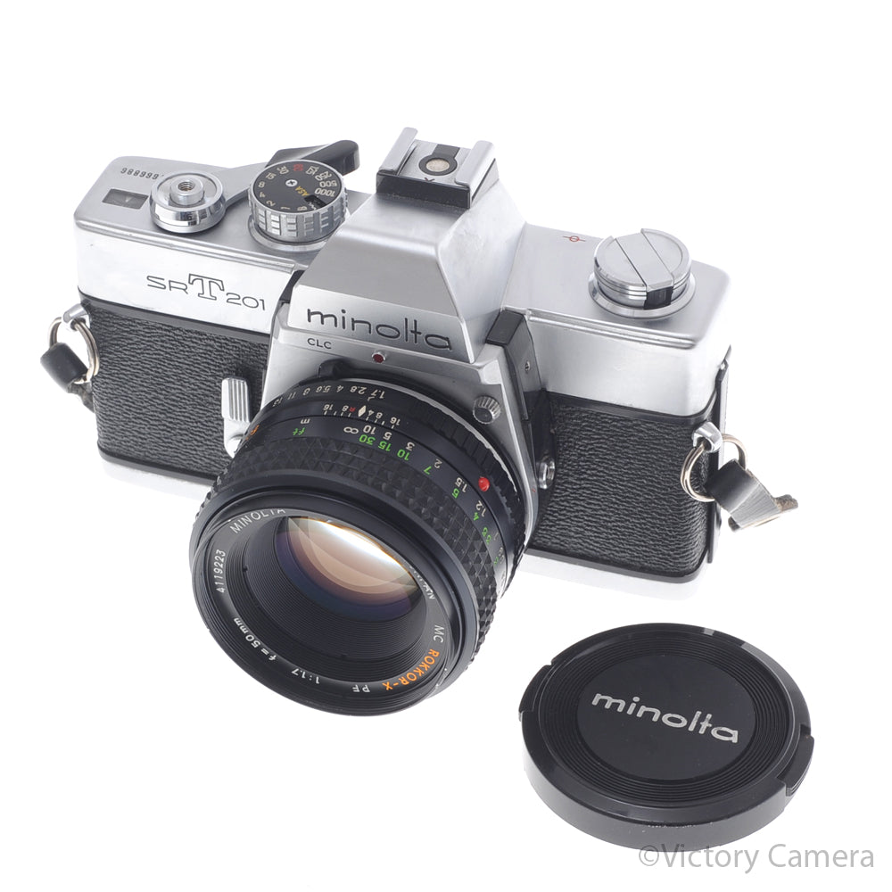 Minolta SRT 201 SRT 201 Chrome 35mm Camera w/ 50mm f1.7 Lens [EXC] image 5