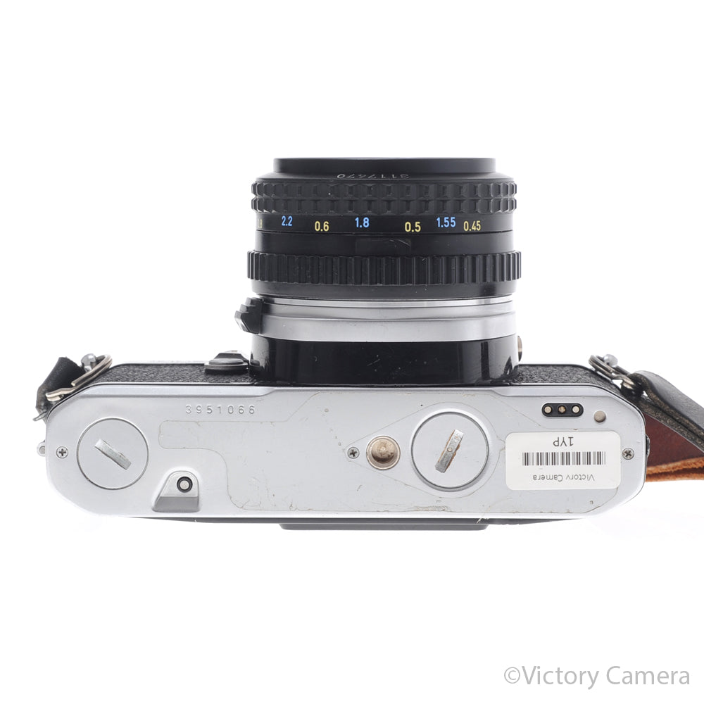 Pentax ME Super Chrome 35mm SLR Camera w/ 50mm f2 Lens [EXC] image 4