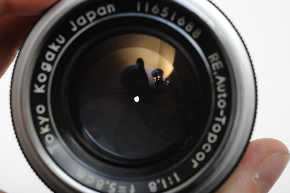 Topcon RE-Auto-Topcor 58mm 5.8cm f1.8 Chrome Prime Lens [EXC-] - Victory Camera