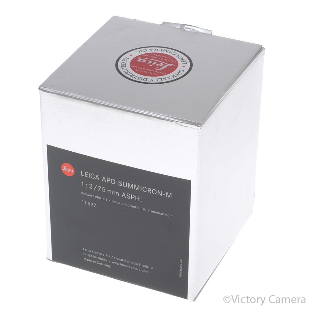 Leica APO-Summicron-M 75mm f2 ASPH. 11637 Telephoto M Mount Prime Lens [EXC+] - Victory Camera