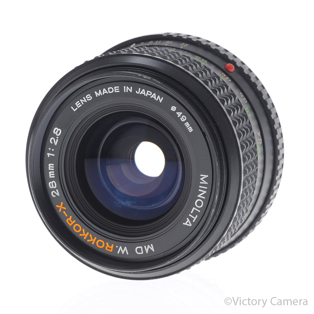 Minolta MD W.Rokkor-X 28mm f2.8 Wide Angle Prime Lens [EXC+] - Victory Camera