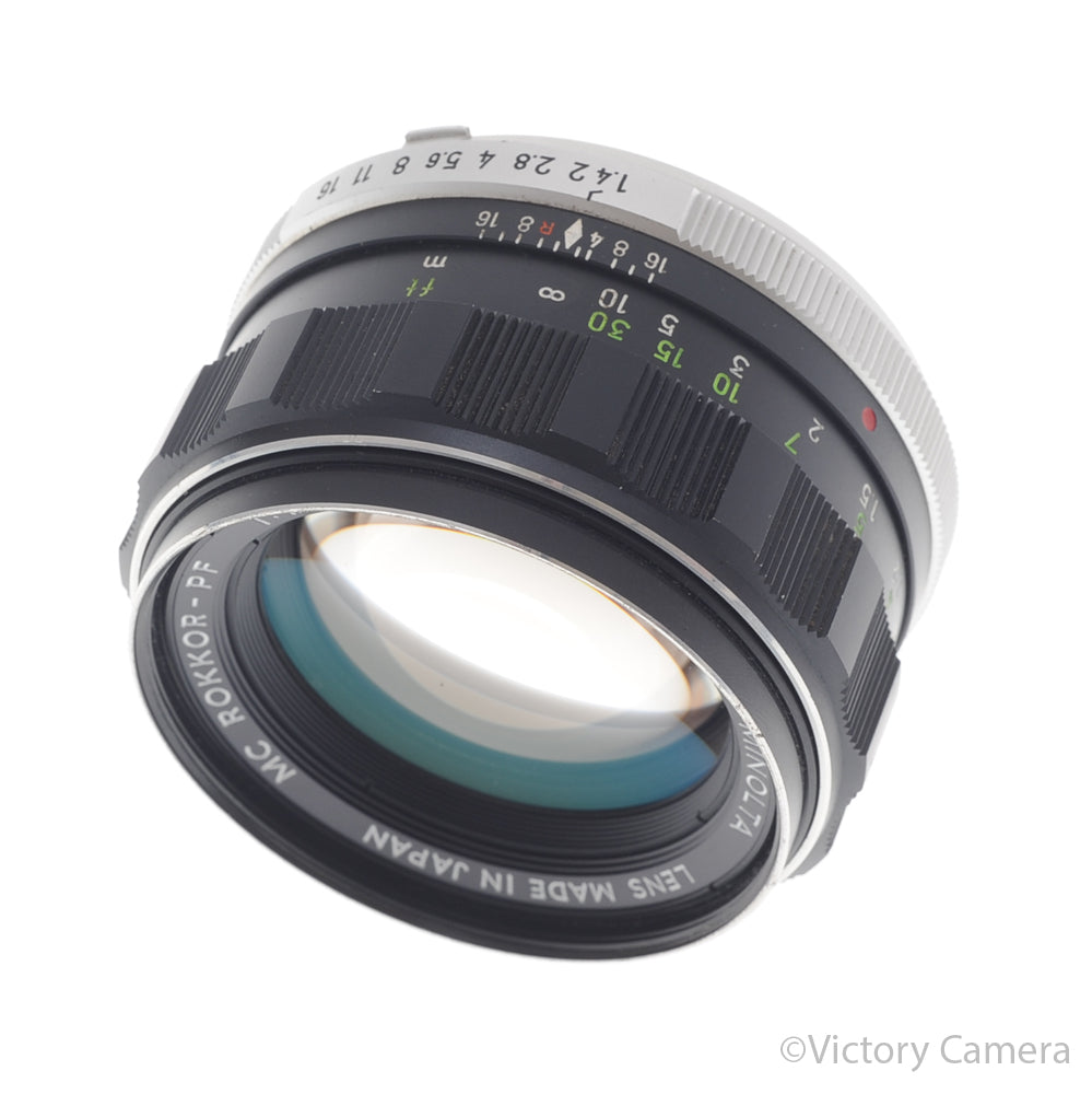 Minolta MC Rokkor-PF 58mm f1.4 Fast Prime Lens [EXC] - Victory Camera
