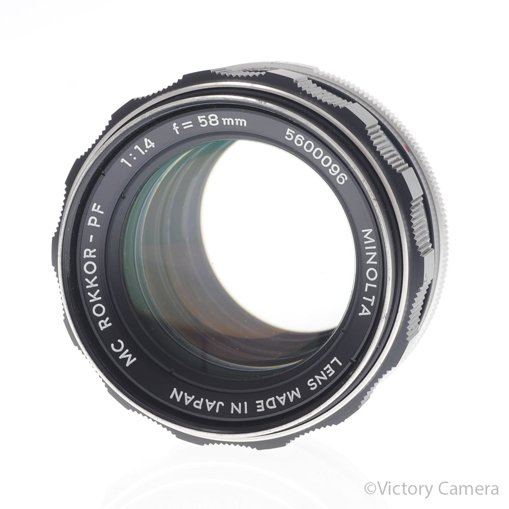 Minolta MC Rokkor-PF 58mm f1.4 Fast Prime Lens [EXC] - Victory Camera