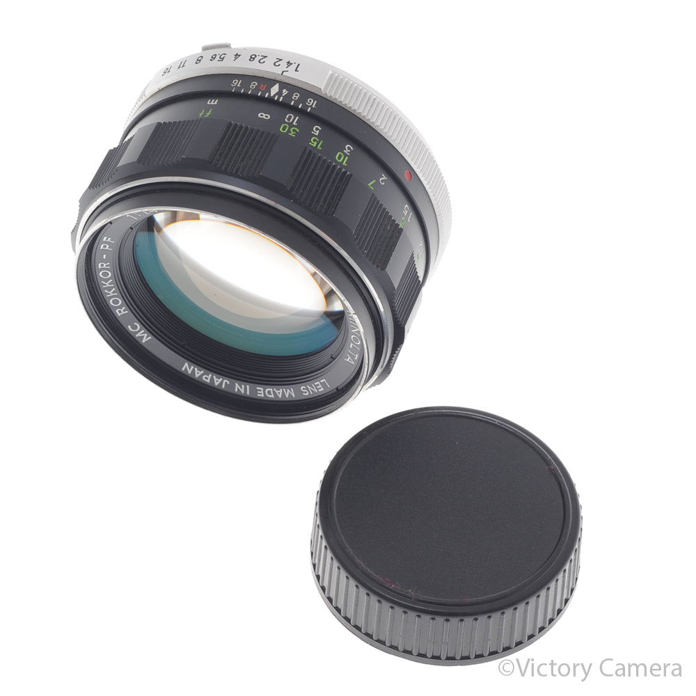 Minolta MC Rokkor-PF 58mm f1.4 Fast Prime Lens [EXC] - Victory Camera