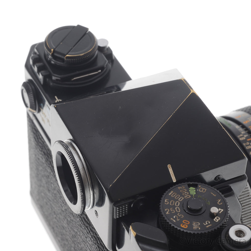 Canon F-1 F1 Black 35mm Camera w/ 50mm f1.8 Prime Lens -CLA'd- [EXC] - Victory Camera