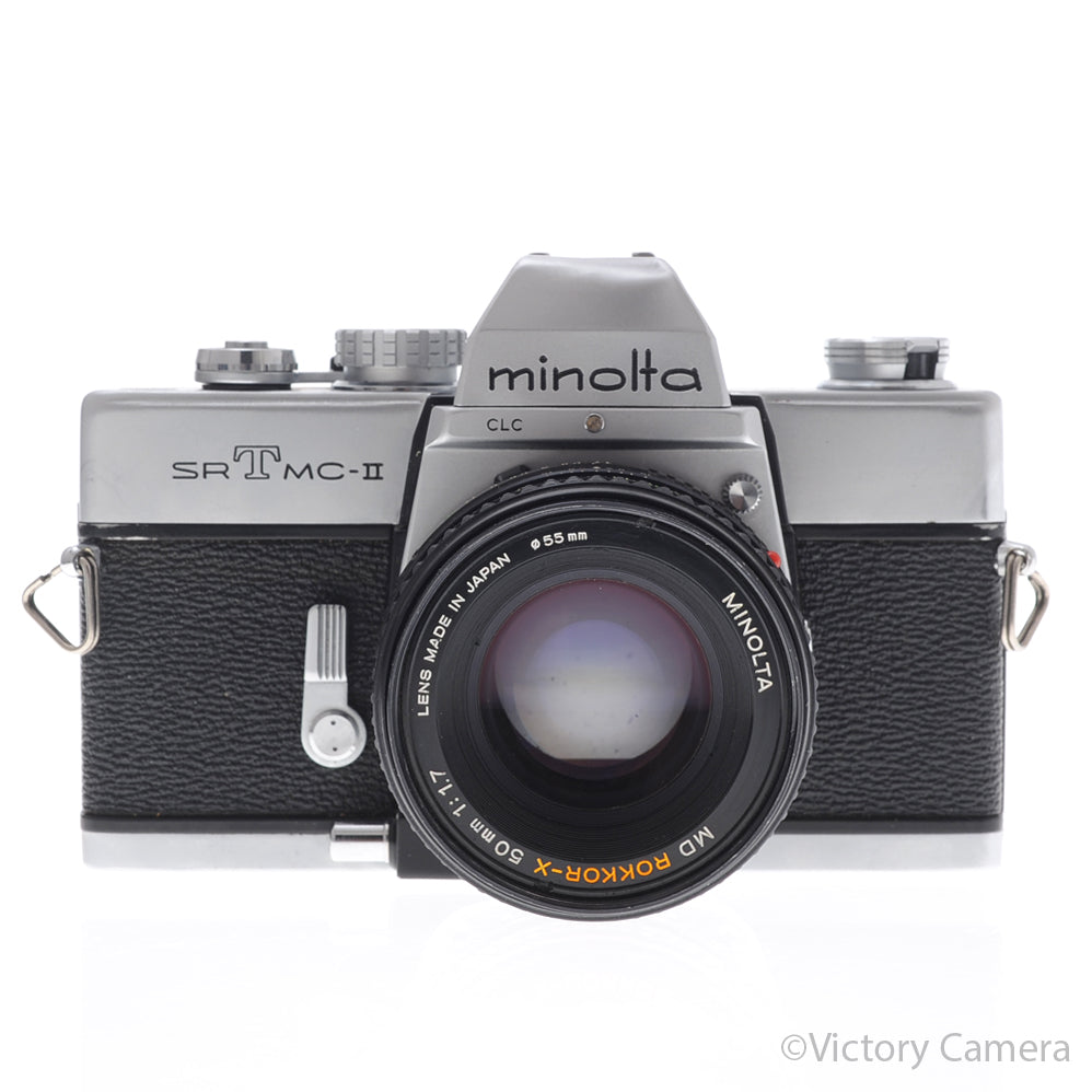 Minolta SRTMC-II Chrome 35mm Film Camera with 50mm f1.7 Lens [EXC-] - Victory Camera