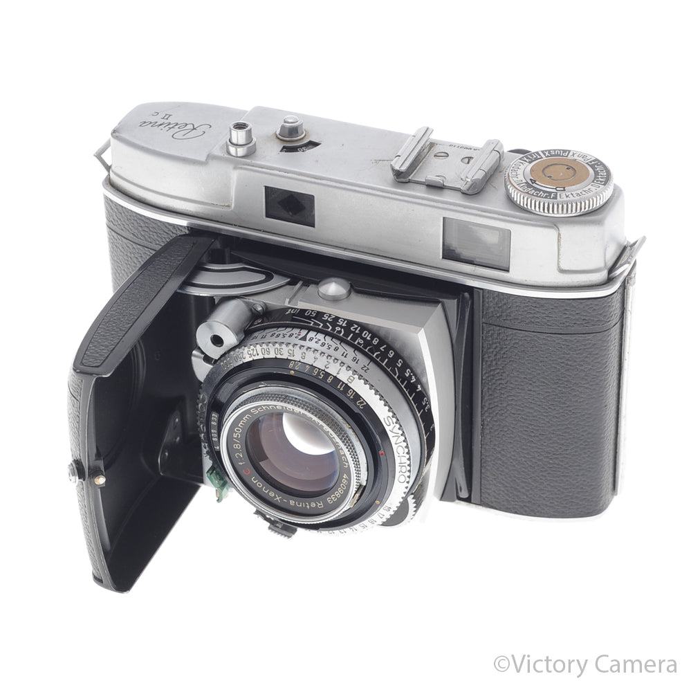 Kodak Retina IIc Chrome Rangefinder Folder Camera with Xenon C 50mm f2.8 [EXC-] image 2