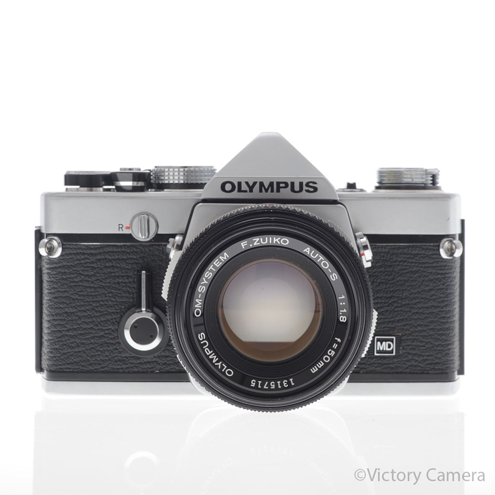 Olympus OM-1N MD Chrome Film Camera Body w/ 50mm f1.8 Lens [EXC+] image 1